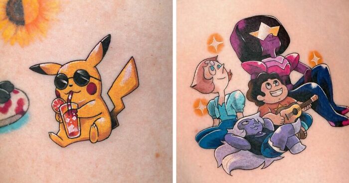 37 Popular Characters Reimagined As Vibrant Tattoos That I Made