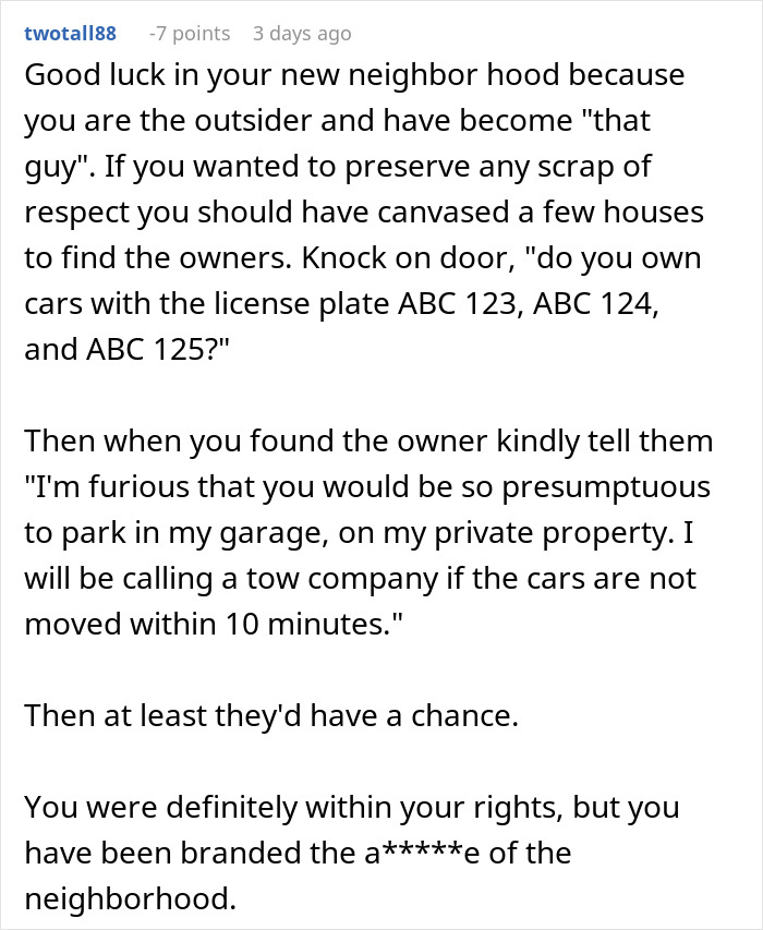 Neighbors Think They Can Park In Person’s Garage Without Permission, Get A $1,000 Reality Check