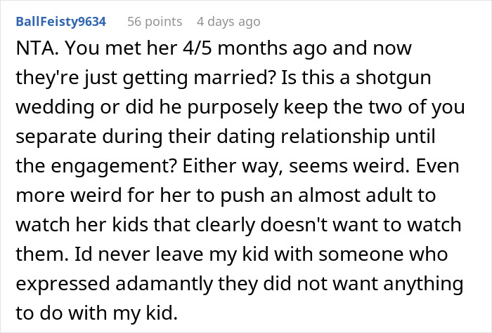 Bride Insists 17YO Stepson Babysit Her 3 Kids During The Wedding, Loses Her Cool When He Says No