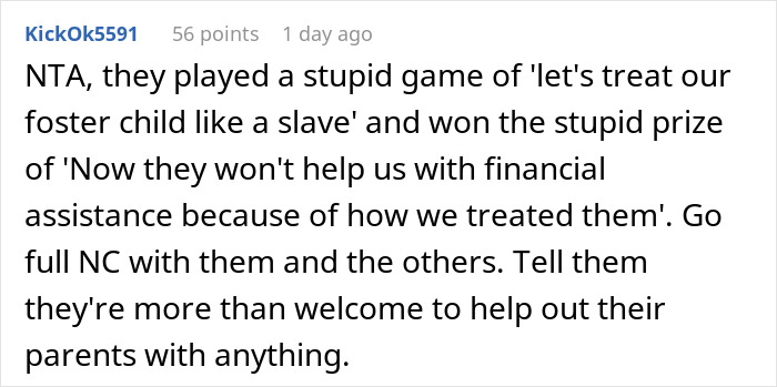 “AITA For Refusing To Help My Foster Parents After They Treated Me Like A Servant?”