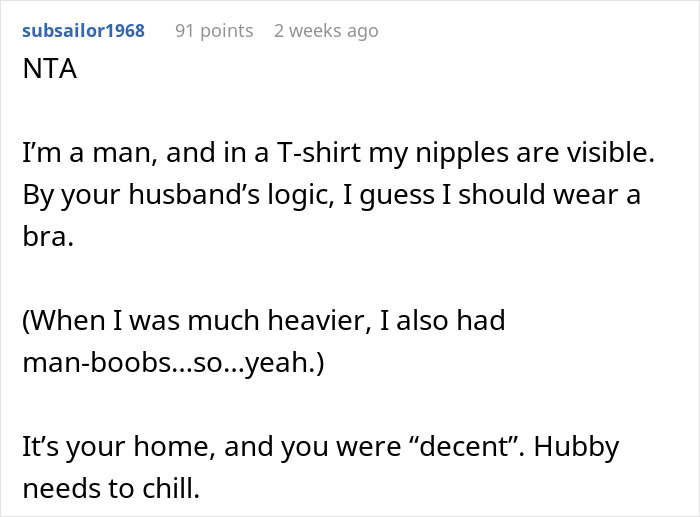 Woman Asks If She’s The Jerk For Not Wearing A Bra In Her Apartment While The Repair Guy Was Over