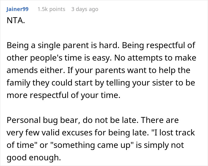 28YO Sis Is Sick Of Woman Who Is Always Late To Pick Up Her Kid When She Babysits, Loses It