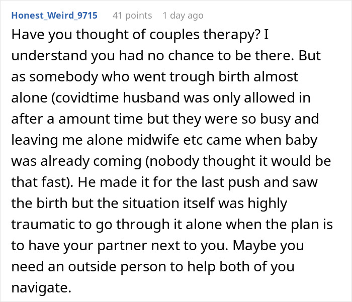 Husband Asks Wife To Get Over The Fact That He Missed Daughter's Birth: "Every Single Time"