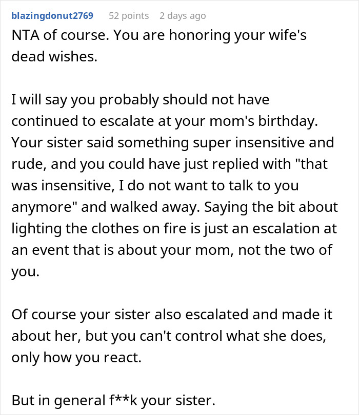 Guy Shocked At Sisters Audacity After His Wife Dies: "She Is A Selfish Cow"