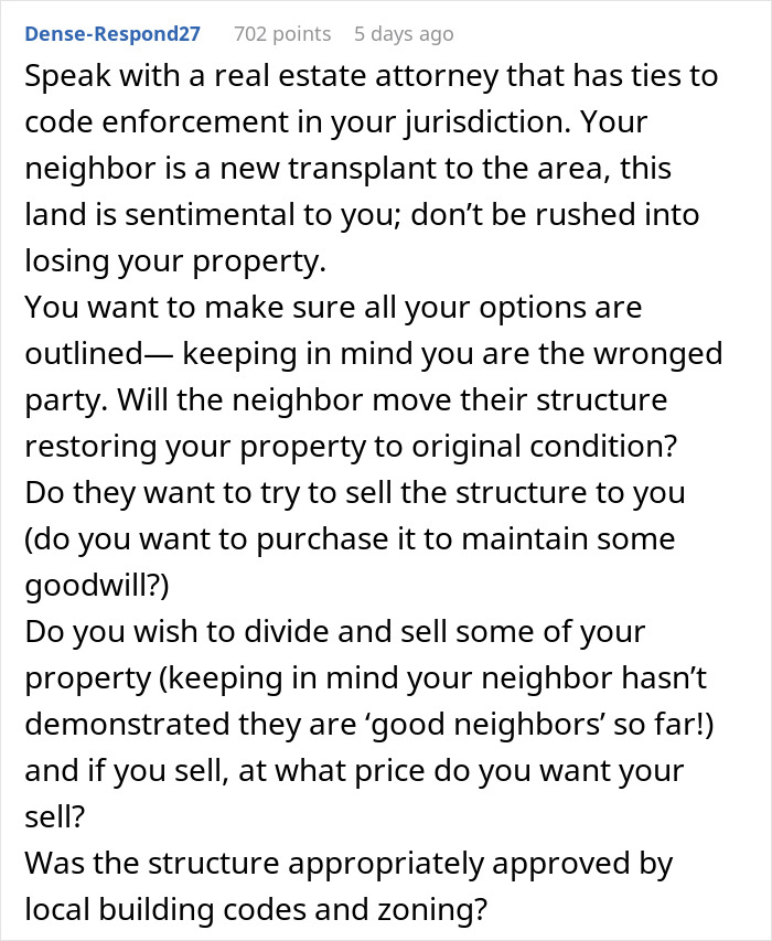 Guy Turns To Web For Legal Advice After 100% Of Neighbor’s House Is Built On His Property