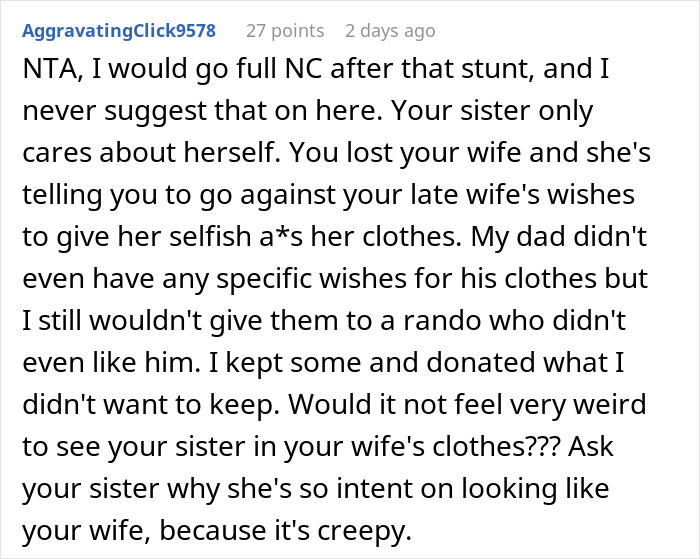 Guy Shocked At Sisters Audacity After His Wife Dies: "She Is A Selfish Cow"