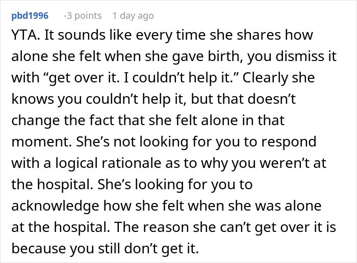 Husband Asks Wife To Get Over The Fact That He Missed Daughter's Birth: "Every Single Time"