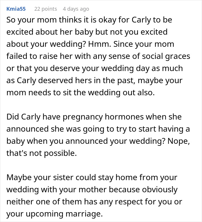 Pregnant Sister Plans Her Gender Reveal On Woman’s Wedding Weekend, Gets Uninvited