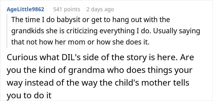 Reddit discussion about relationship dynamics and grandkids.