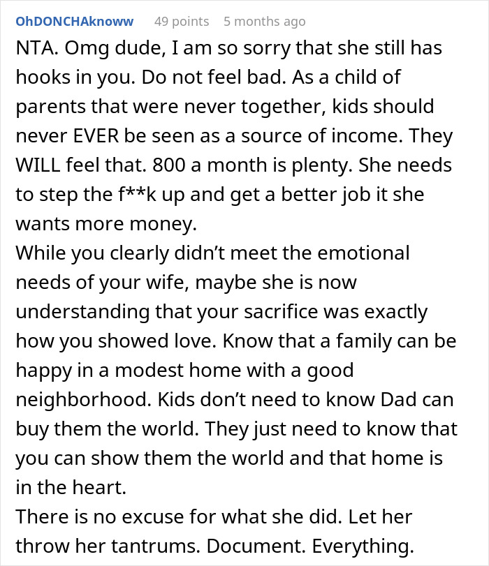 "AITA For Working Less After My Divorce Even Though It Means My Ex Gets Less Child Support?"