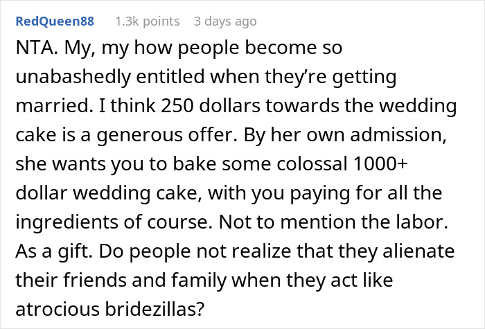 Hobby Baker Offers To Pay $250 Towards Cousin’s Wedding Cake As A Gift, Drama Ensues