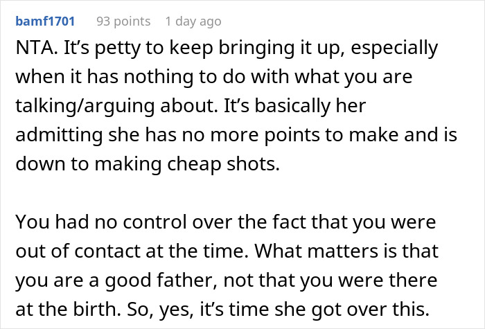 Husband Asks Wife To Get Over The Fact That He Missed Daughter's Birth: "Every Single Time"