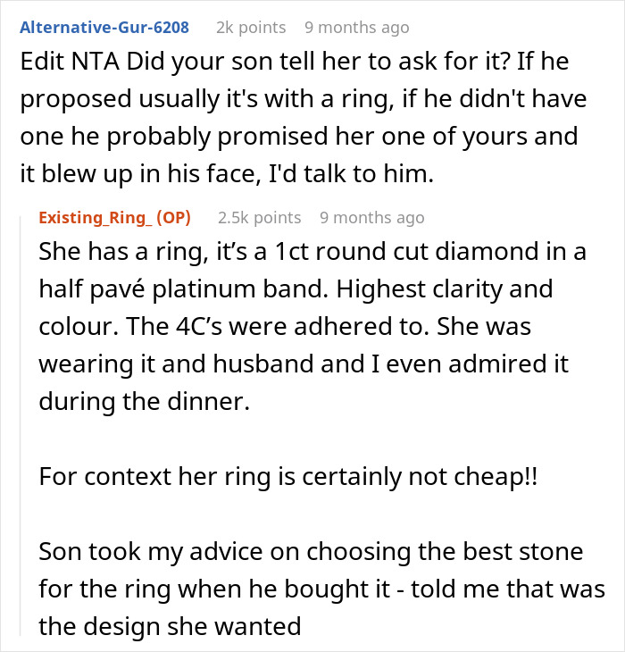 DIL Demands That MIL Give Up Her Emerald Ring As An Heirloom Engagement Ring, Is Told To Get Out