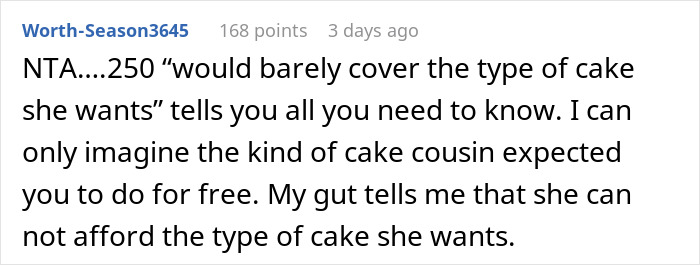 Hobby Baker Offers To Pay $250 Towards Cousin’s Wedding Cake As A Gift, Drama Ensues