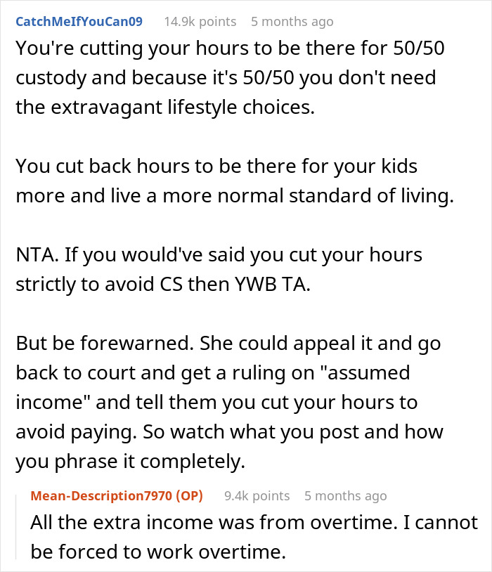 "AITA For Working Less After My Divorce Even Though It Means My Ex Gets Less Child Support?"