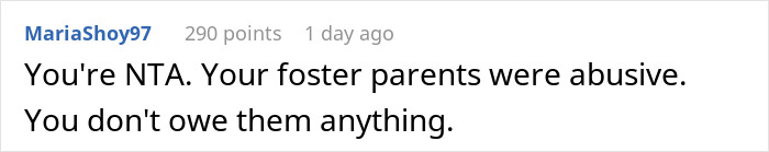 “AITA For Refusing To Help My Foster Parents After They Treated Me Like A Servant?”