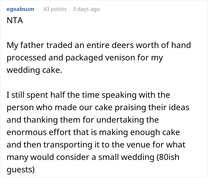 Hobby Baker Offers To Pay $250 Towards Cousin’s Wedding Cake As A Gift, Drama Ensues