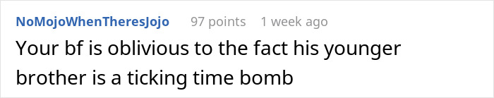 GF Complains That BF's 11YO Brother's Behavior Is Creepy, He Says She's Overreacting