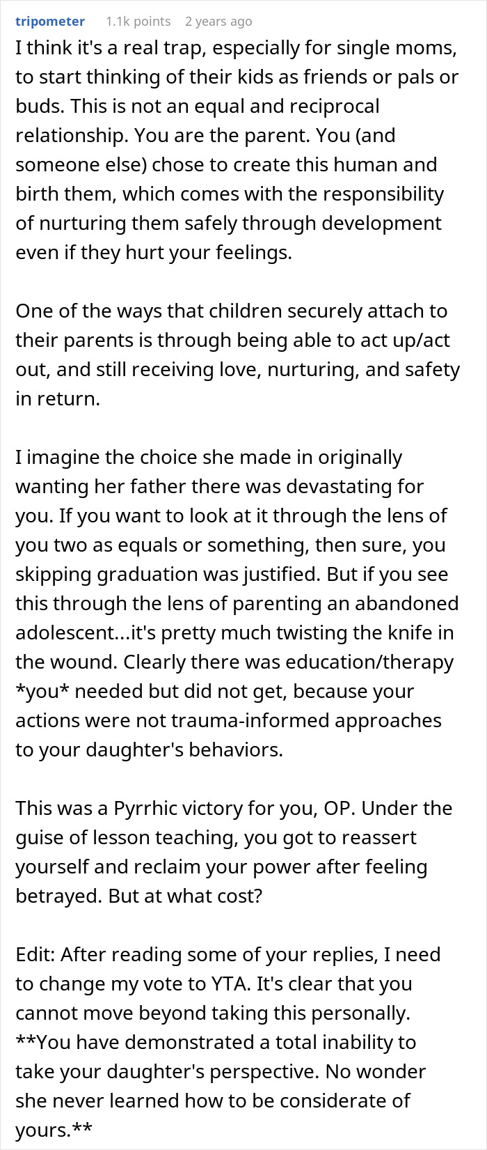 Mom Asks If She’s Wrong For Ruining Daughter’s Graduation To Teach Her A Lesson After A Betrayal