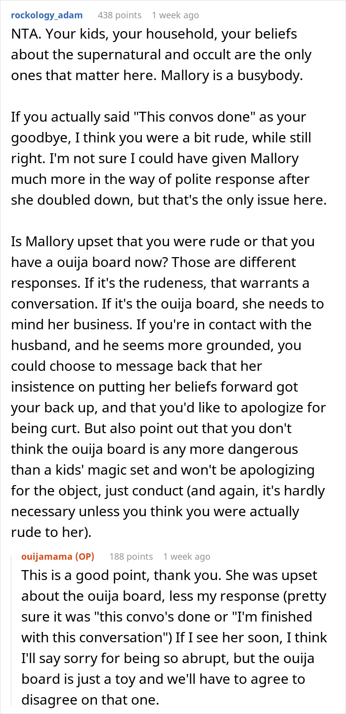 Elderly Neighbor Wants An Apology From Mom After She Laughs At Her Warnings About Kids’ Ouija Board