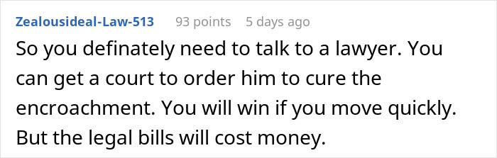 Guy Turns To Web For Legal Advice After 100% Of Neighbor’s House Is Built On His Property