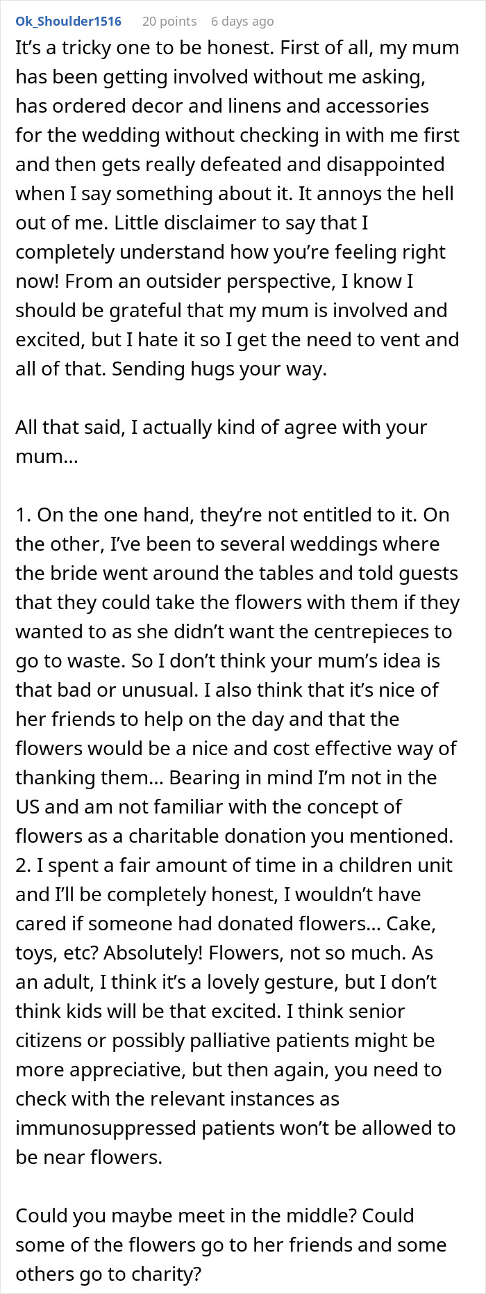 Mom Demands Wedding Centerpieces Go To Her Friends, Daughter Is Taken Aback