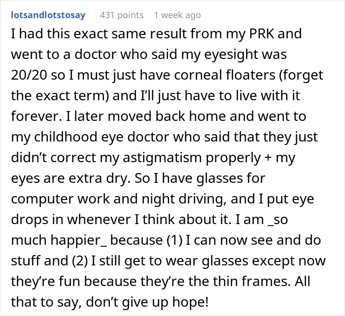 “I Regret Having My Eyes Lasered”: Netizen Candidly Talks About Surgery Results 5 Years Later