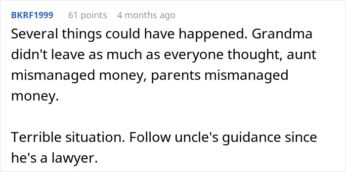 Parents Blew 300K Inheritance, Teen Is Considering Suing Them With Family's Help