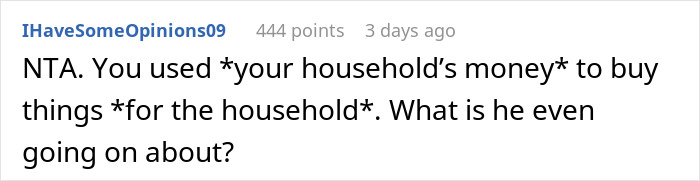 Stay-At-Home-Wife Stops Using Husband’s Gifts After His Remark About Her Wasting His Paycheck