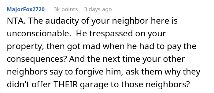 Neighbors Think They Can Park In Person’s Garage Without Permission, Get A $1,000 Reality Check