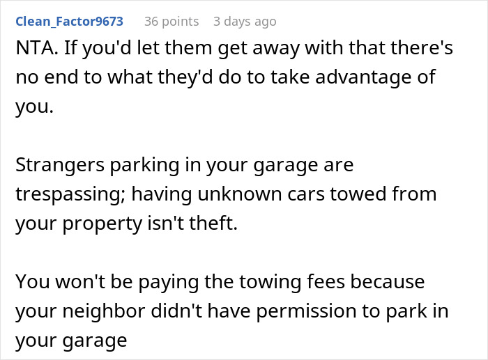 Neighbors Think They Can Park In Person’s Garage Without Permission, Get A $1,000 Reality Check