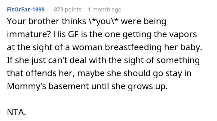 “Not A Phrase I Thought Real People Said”: Mom Blows Up At Brother’s GF Over Breastfeeding