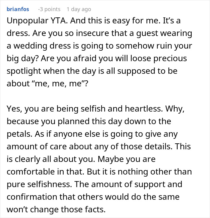 “Not The Time Or Place”: Bride Faces Off With Guest Demanding To Wear A Wedding Dress