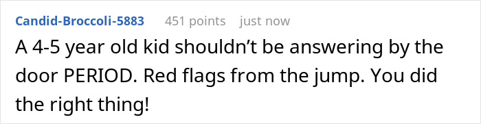 "I Saw The Cop Arrive": Service Guy Wants To Play It Safe After 4YO Kid Answers The Door