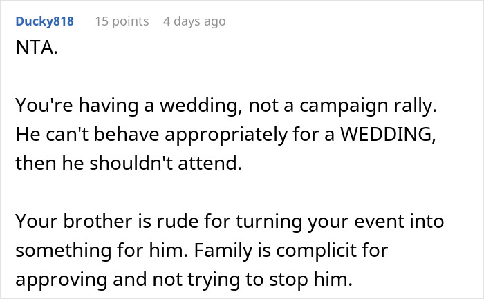 Man Ruins Sister’s Bridal Shower, Gets Upset She Won’t Let Him Ruin Her Wedding Too