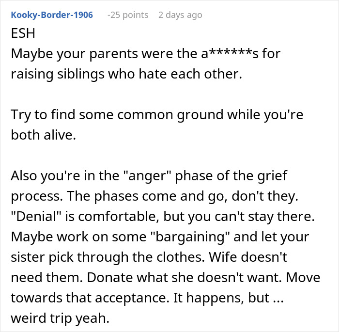 Guy Shocked At Sisters Audacity After His Wife Dies: "She Is A Selfish Cow"