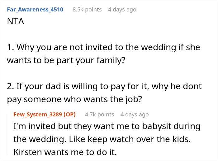 Bride Insists 17YO Stepson Babysit Her 3 Kids During The Wedding, Loses Her Cool When He Says No