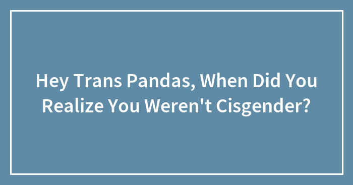 Hey Trans Pandas, When Did You Realize You Weren’t Cisgender?