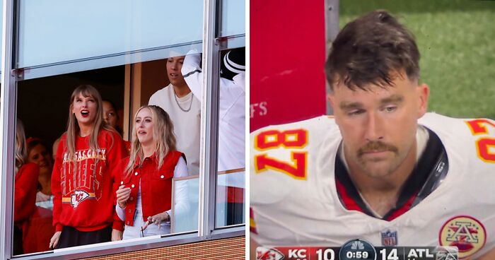 Travis Kelce Looks Miserable On Chiefs Bench After Taylor Swift Skipped The Game