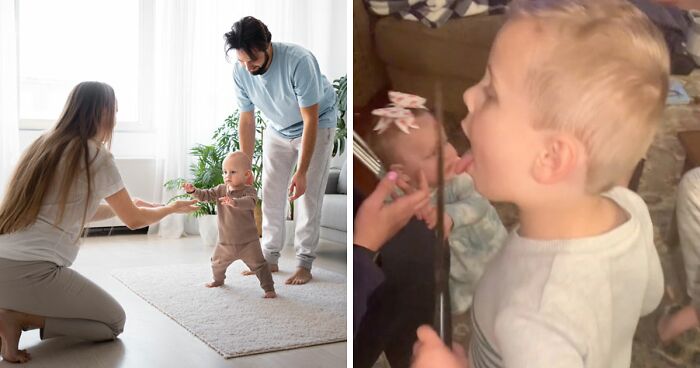 “Can You Blame Him?”: 3YO Tries To Lick Huge Knife While Family Films Baby’s First Steps