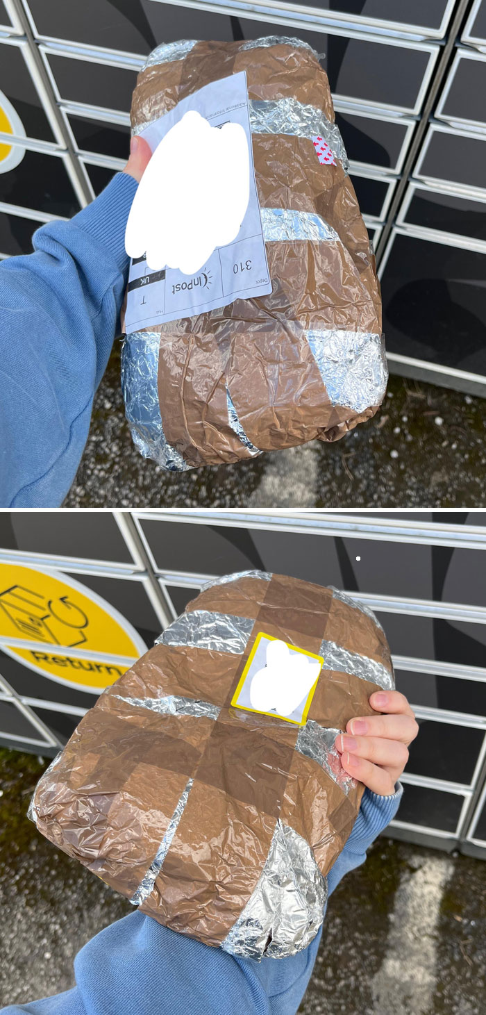 That’s A New One. I’ve Received Parcels Wrapped In Some Dodgy Ways But Tin Foil And Tape?