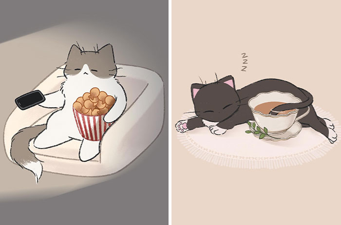 20 Cat Drawings By Mj.Majcha That Are Probably One Of The Cutest Things On The Internet