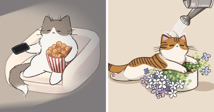 20 Cat Drawings By Mj.Majcha That Are Probably One Of The Cutest Things On The Internet