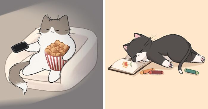 20 Purrfect Cat Drawings By Mj.Majcha That Might Brighten Your Feed