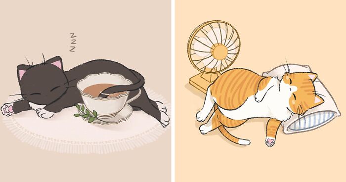 20 Adorable Cat Illustrations By This Artist That Are Taking Instagram By Storm