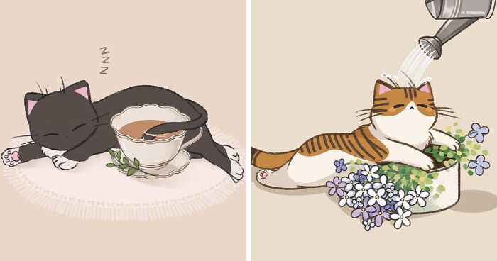 20 Cat Drawings By Mj.Majcha That Are Probably One Of The Cutest Things On The Internet