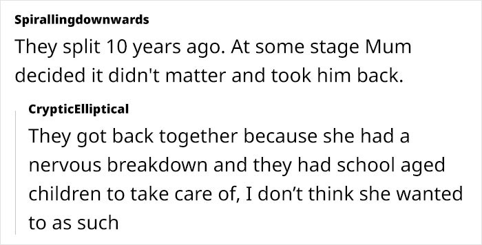 Sensitive Mom Cried For A Month As Dad Got New GF After Divorce, Bride Doesn't Want GF At Wedding