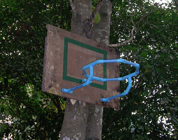 A Pvc Pipe Basketball "Hoop" I Made So That My Son Could Practise