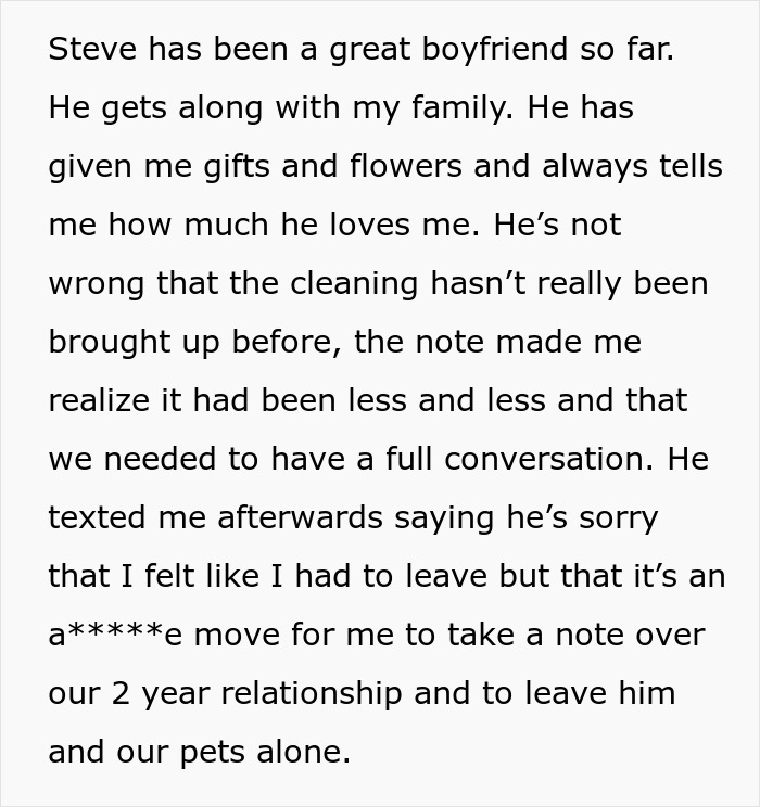 Woman Finds BF's Ex's Warning Note In His House, It Leads To Them Breaking Up