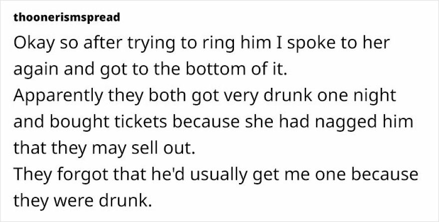 Woman Is Puzzled After Friend Doesn’t Buy Her A Ticket With No Warning After Doing It For 17 Years